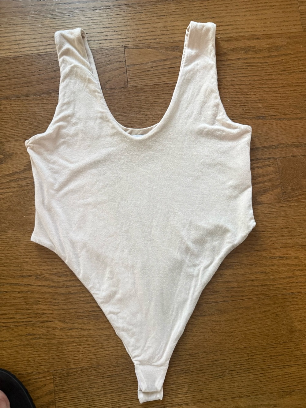 Re Ona Cream Scoop-Back One-Piece Bodysuit
